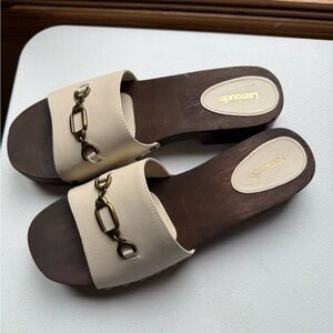 LARROUDE Zuzi Platform Sandal In Ivory